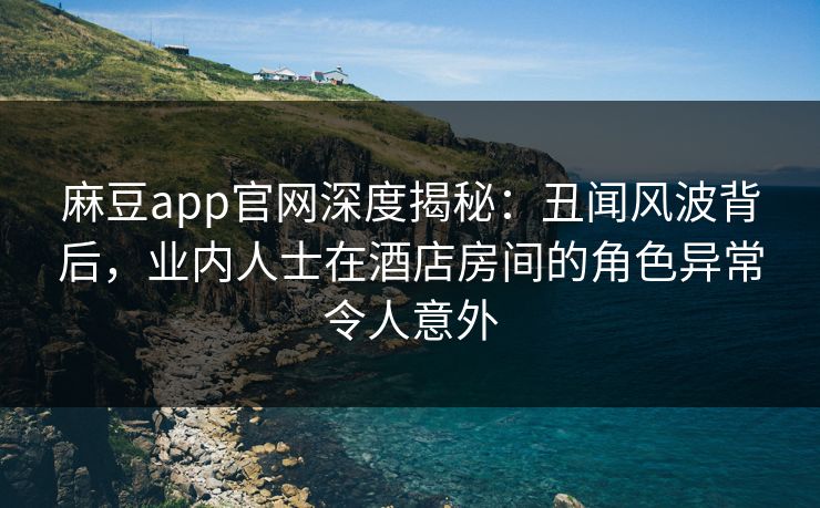 麻豆app官网深度揭秘：丑闻风波背后，业内人士在酒店房间的角色异常令人意外